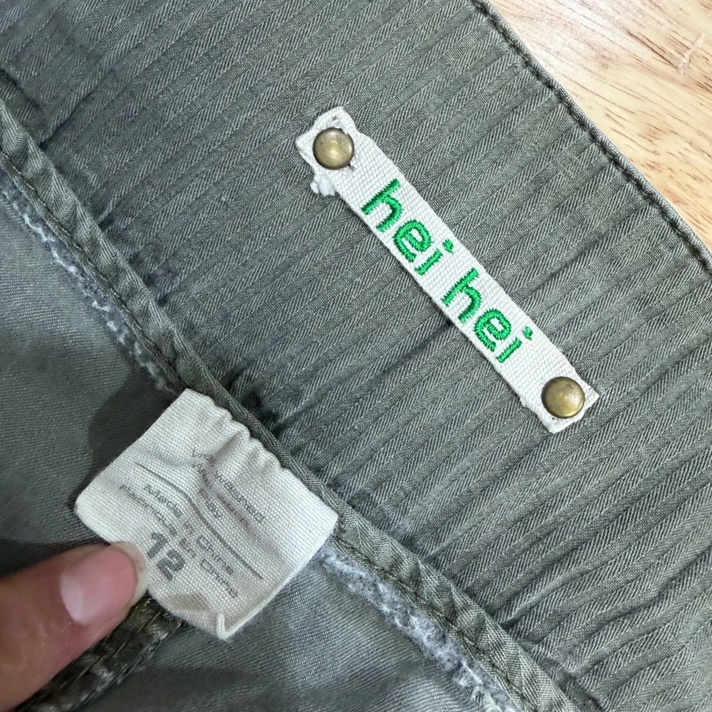 Anthropologie Hei‎ Hei Army Military Style Green Utility Y2K 90s Vintage Vibe
